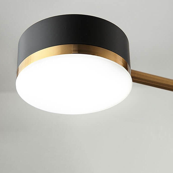 Modern Minimalist Black Gold Balanced 4-8 Light Semi-Flush Mount Light