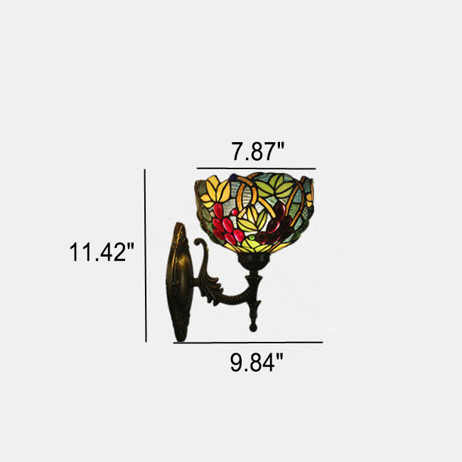 European Vintage Tiffany 1-Light Wall Sconce Lamp