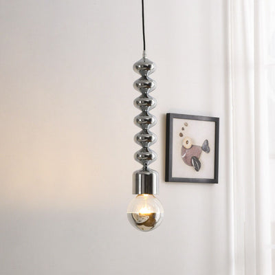 Moderne minimalistische kürbisförmige einfarbige Hardware 1-Licht Pendelleuchte 