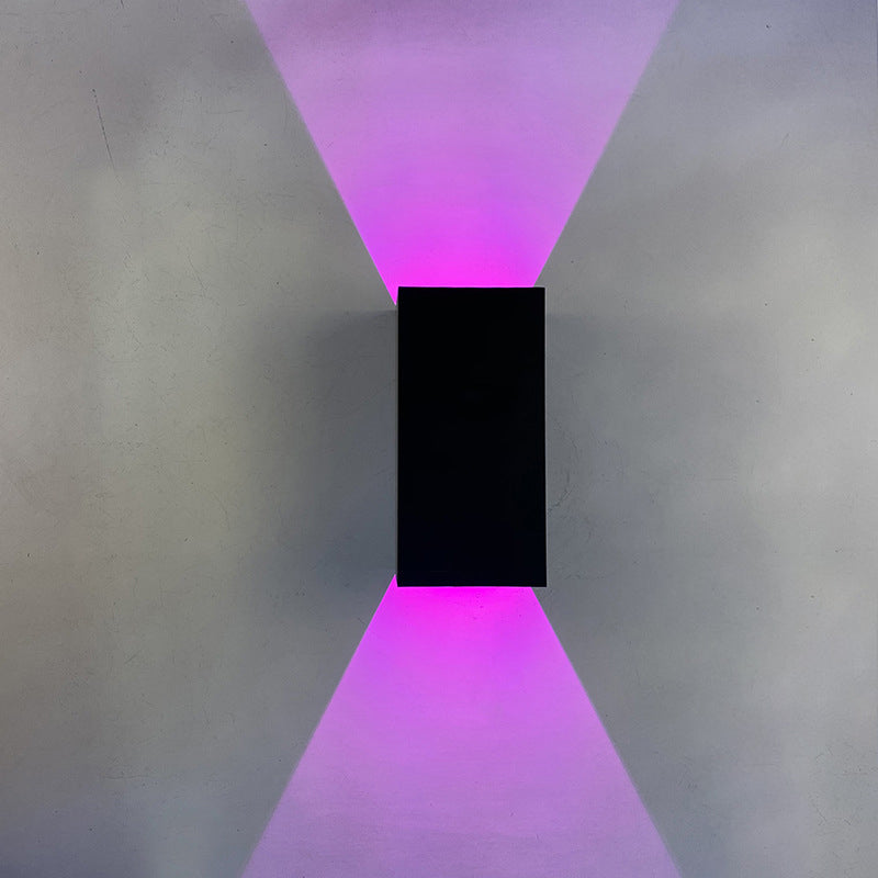 Moderne minimalistische wasserdichte quadratische LED-Wandleuchte aus Aluminium mit APP-Dimmung für den Außenbereich 