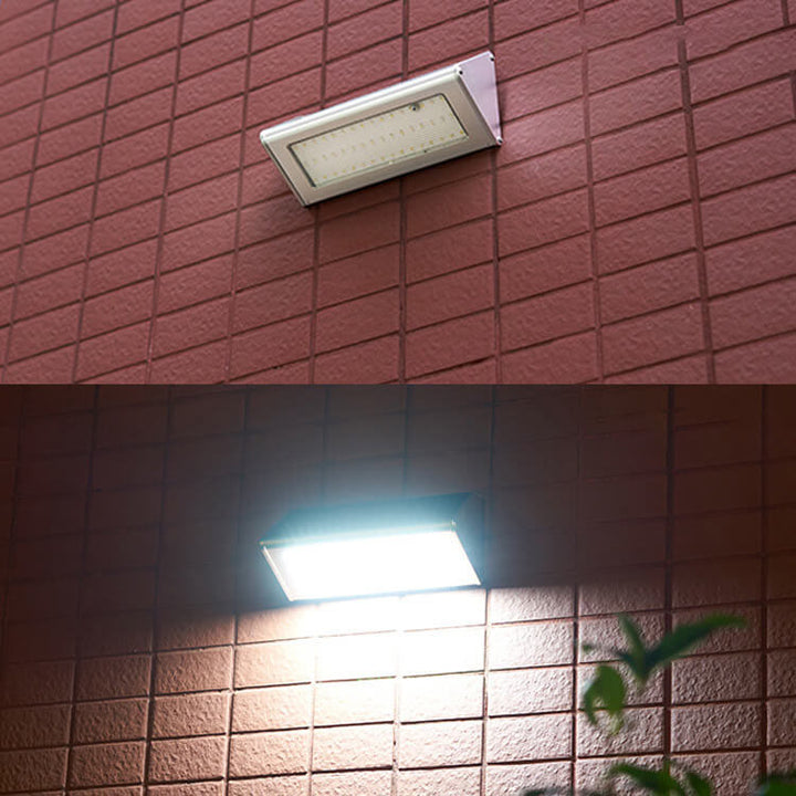 Lampe murale LED à détecteur de corps en aluminium solaire pour patio, triangle trapèze 