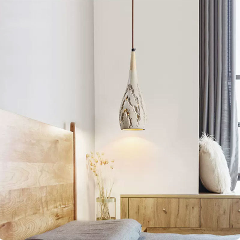 Zeitgenössische Retro konische hohe gemischte Ton 1-Licht Pendelleuchte für Schlafzimmer 