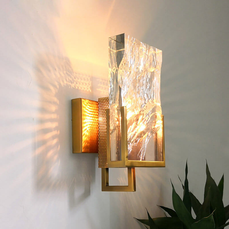 Creative Modern Crystal Ice Cube Design 1-Light Wall Sconce Lamp
