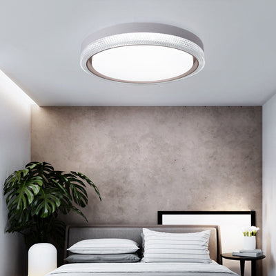 Modern Simple Acrylic Round Ring Iron LED Flush Mount Ceiling Light