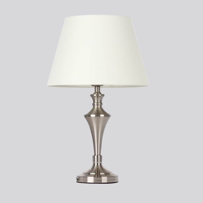 Nordischer minimalistischer beiger Stoff 1-Licht Tischlampe 