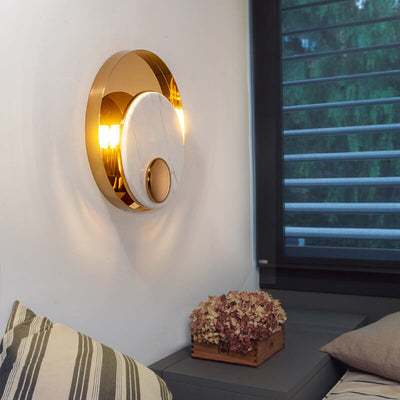 Nordic Luxury Disc Marble Metal LED Wall Sconce Lamp