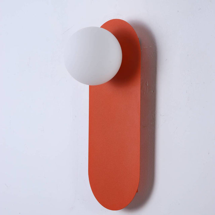 Aplique de pared de 1 luz con base de anillo naranja de vidrio minimalista nórdico 