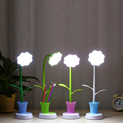 Creative Sun Flower Pen Holder Design LED Table Lamp