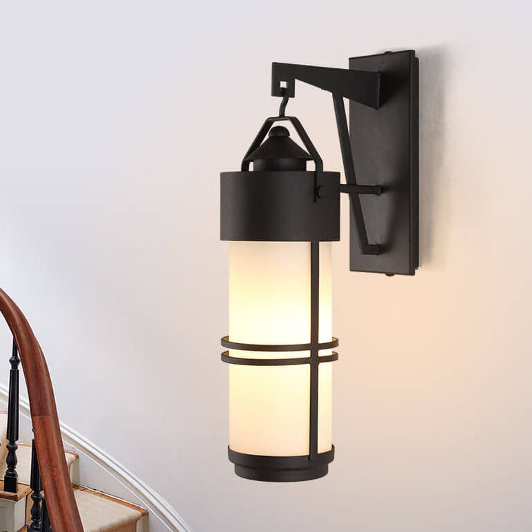 Applique murale 1 lumière en fer vintage rustique européen pour extérieur, étanche 