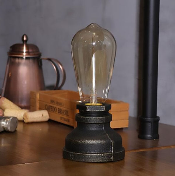 Zeitgenössische industrielle Steampunk runde Glas 1-Licht Tischlampe für Unterhaltungsraum 