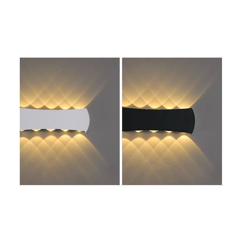 Simple Creative Arc Rectangular LED Outdoor Waterproof Wall Sconce Lamp