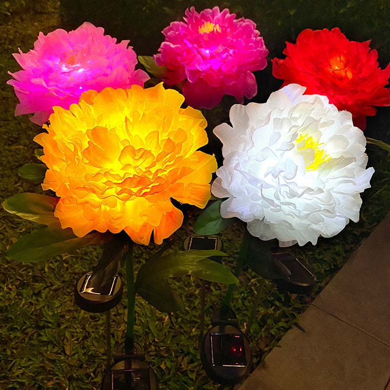 Modern Simulated Flowers Decorative Solar Outdoor Lawn LED Garden Ground Insert Landscape Light