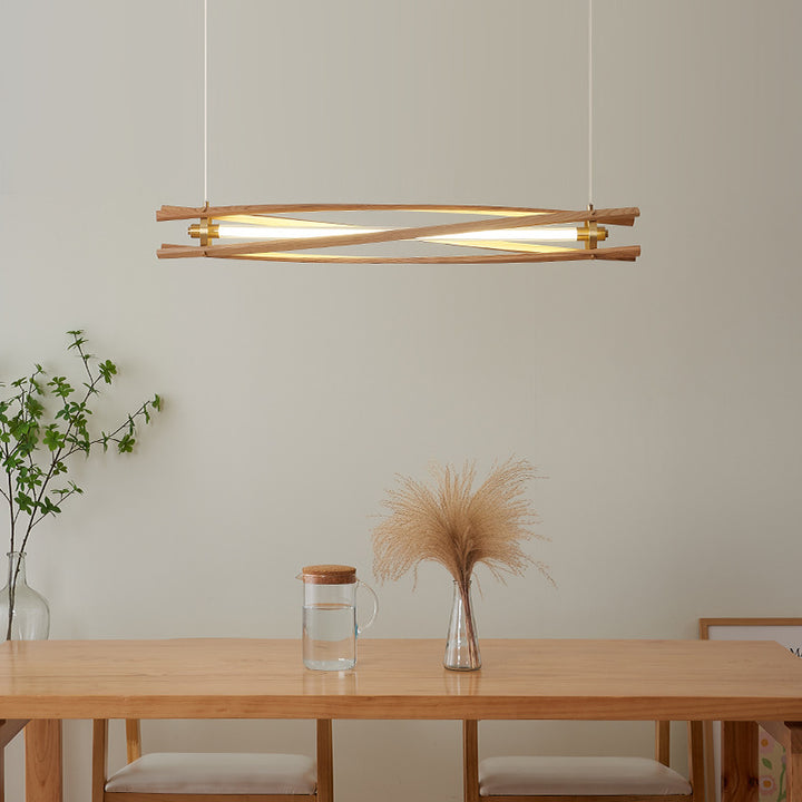 Lustre LED en laiton à colonne longue minimaliste japonaise 