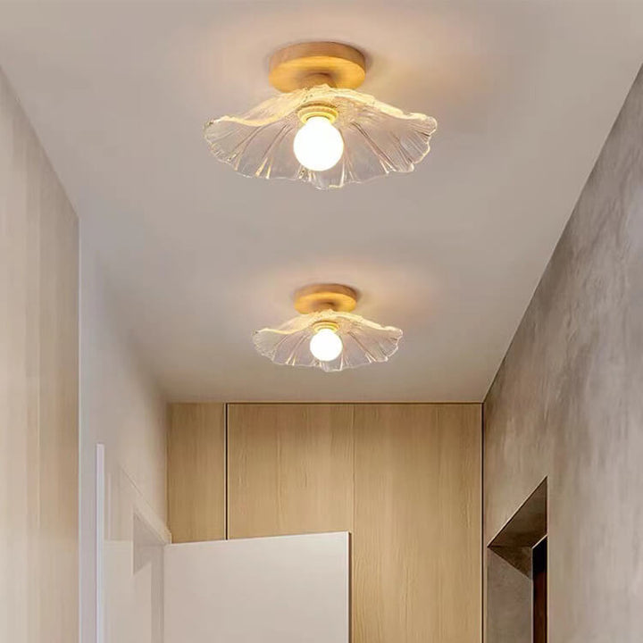 Lustre semi-encastré 1 lumière en verre simple japonais 