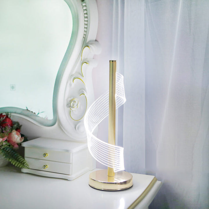 Lampe de Table LED Moderne en Acrylique Courbe de Luxe Léger 
