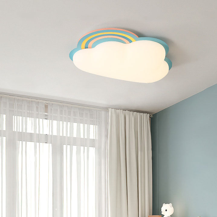 Modern Rainbow Clouds LED Kids Flush Mount Ceiling Light