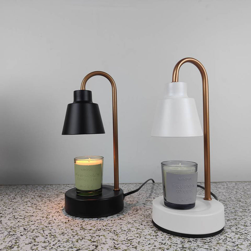 Modern Simplicity Iron Round Shade 1-Light Melting Wax Table Lamp For Study