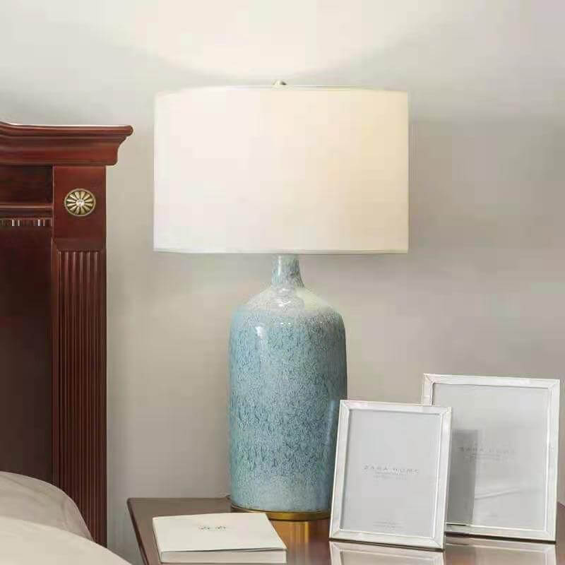 Lámpara de Mesa Moderna Minimalista Cilíndrica de Cerámica con 1 Luz 