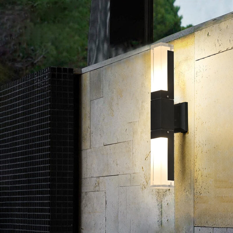 Modern Minimalist Square Column Induction Outdoor Waterproof LED Wall Sconce Lamp