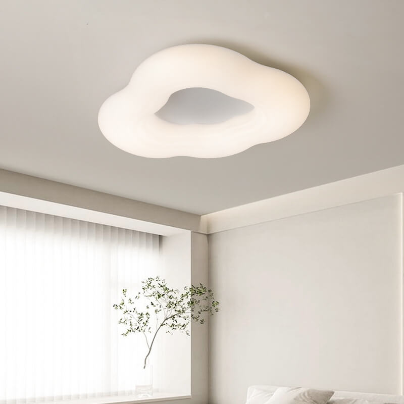Nordic Creamy Cloud PE Iron LED Flush Mount Ceiling Light