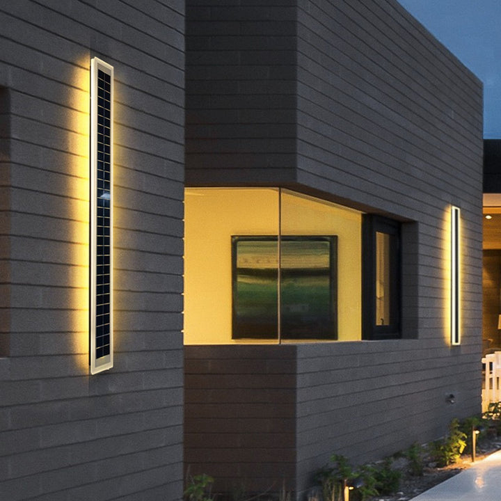 Moderne minimalistische Aluminium-Acryl Solar-Rechteckstreifen-Wandlampe für den Außenbereich, wasserdicht, LED-Wandleuchte für die Terrasse 