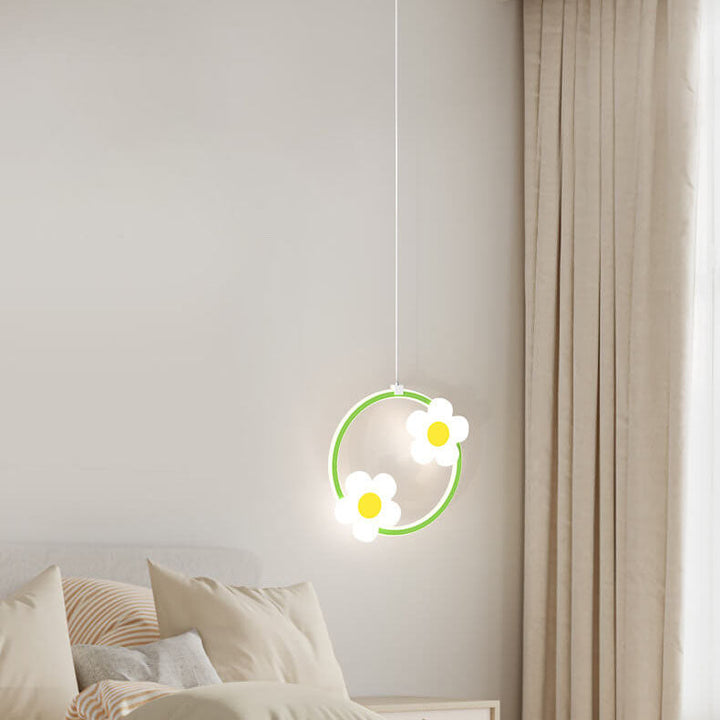 Moderne Einfachheit Runde Rechteckige Blumen Eisen Acryl LED Pendelleuchte Für Schlafzimmer 
