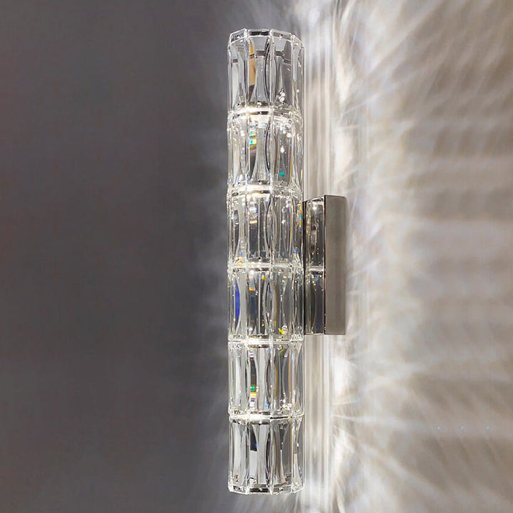 Moderno Lujo Plata Cristal Columna Aplique de Pared con 3/4/6 Luces 