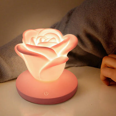 Modern Silicone Rose Flower LED Night Light Table Lamp