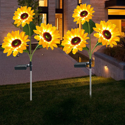 Solar Sunflower LED Outdoor Lawn Decorative Ground Plug Light