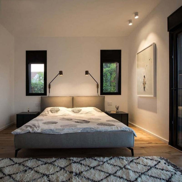 Zeitgenössische Einfachheit Holz Zylinder Schatten Eisen 1-Licht Wandleuchte Lampe für Schlafzimmer 