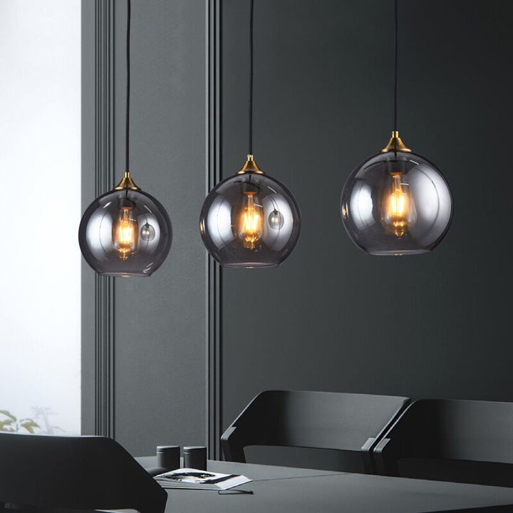 Moderne Einfachheit Kugelförmige 1-flammige Pendelleuchte mit Glasschirm für Schlafzimmer 