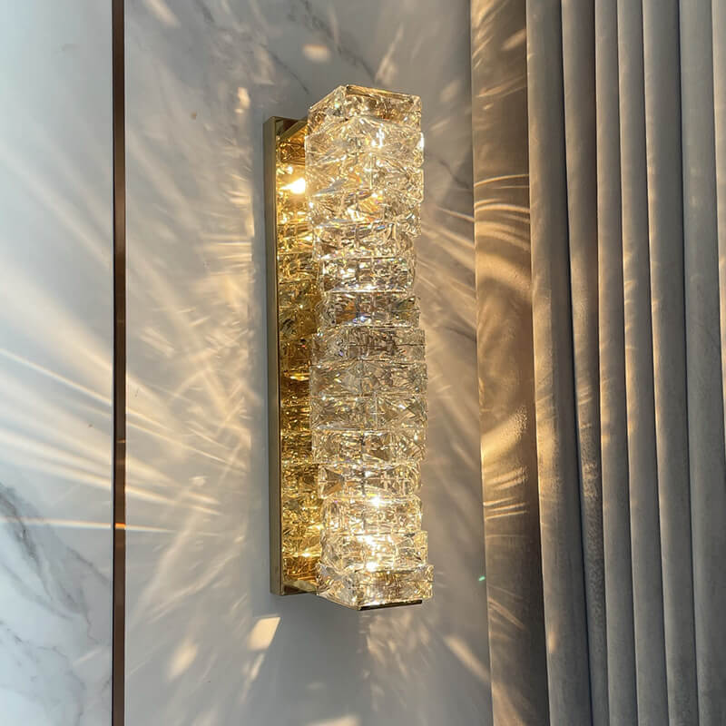 Moderne Luxus Kristallsäulen LED Wandleuchte 