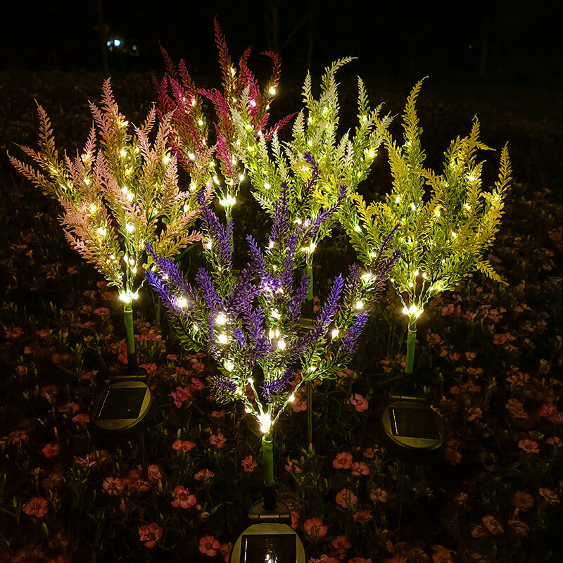 Simulation de jardin moderne solaire en forme de fleur LED prise de terre lampe d&