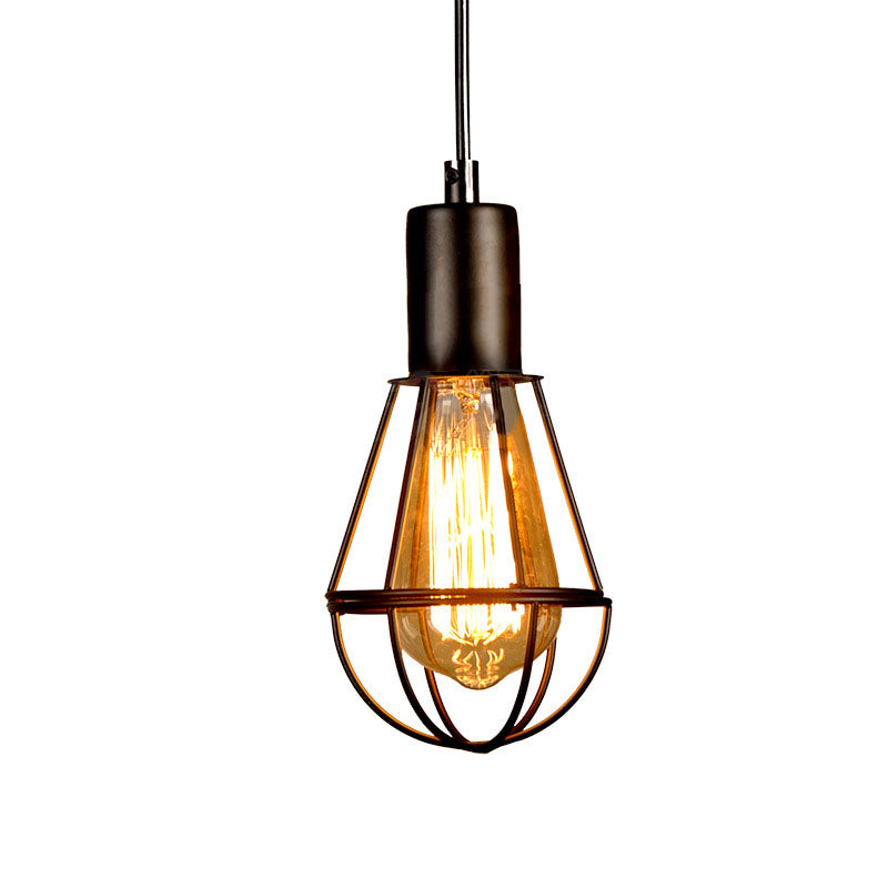 Industrial Vintage Birdcage Iron 1-Light Pendant Light