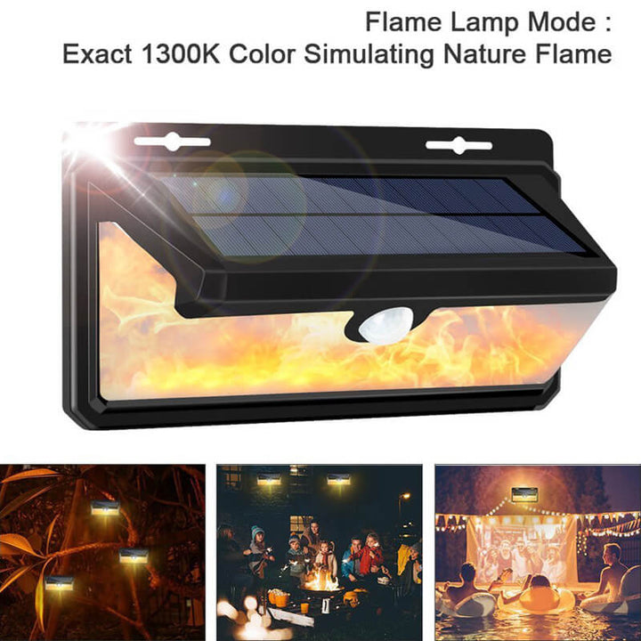 Modern Minimalist ABS PS Solar Flame Trapezoid Sensor LED Patio Wall Sconce Lamp For Outdoor