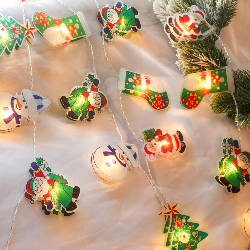 Lumières décoratives de Noël Lumières de décoration à LED suspendues pour sapin de Noël à piles 