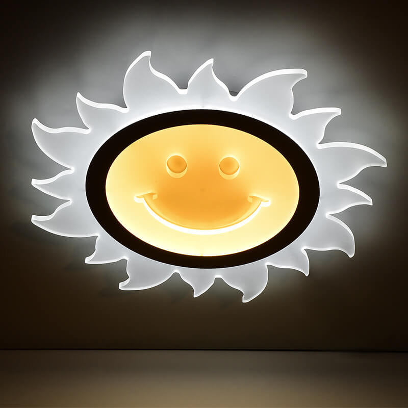 Creative Cartoon Smiley Sun LED Flush Mount Ceiling Light