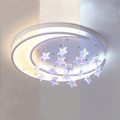 Modern Creative Star Hanging Round LED Flush Mount Ceiling Light