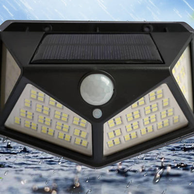 Lampe murale solaire extérieure 162 LED étanche avec capteur de mouvement pour jardin 