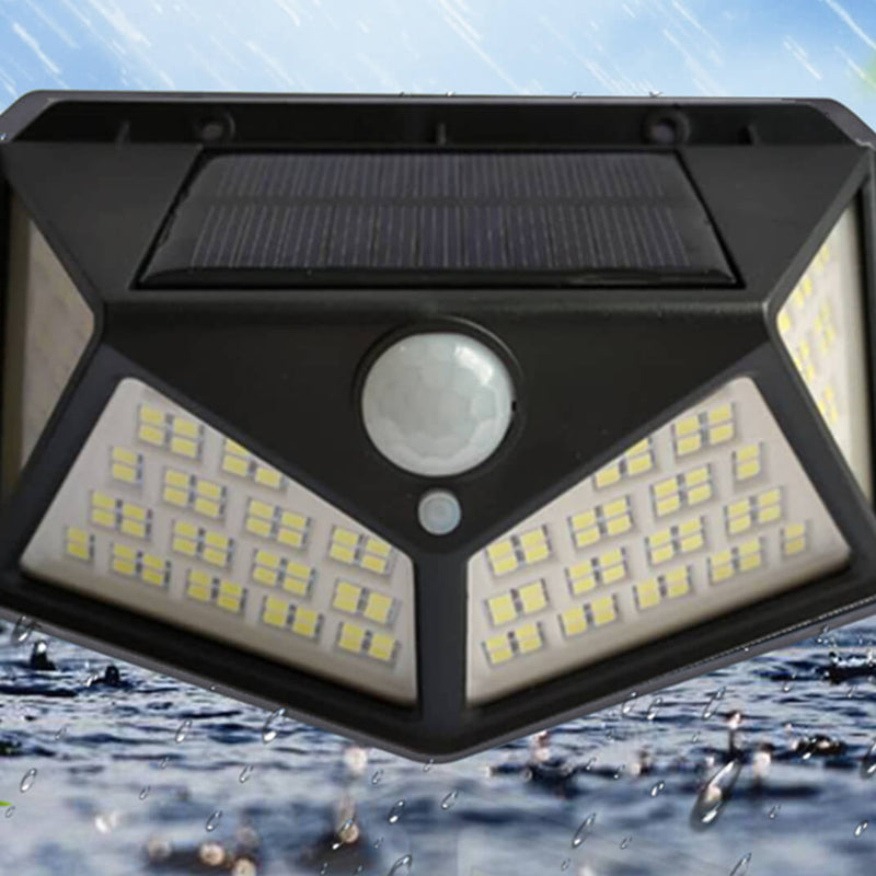 Lampe murale solaire extérieure 162 LED étanche avec capteur de mouvement pour jardin 