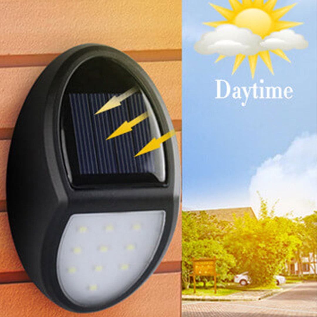 Lámpara de Aplique de Pared Exterior Ovalada Solar Simple 