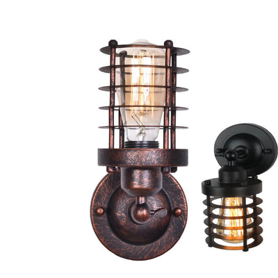 Northern Retro Industrial Wrought Iron 1-Light Wall Sconce Lamp