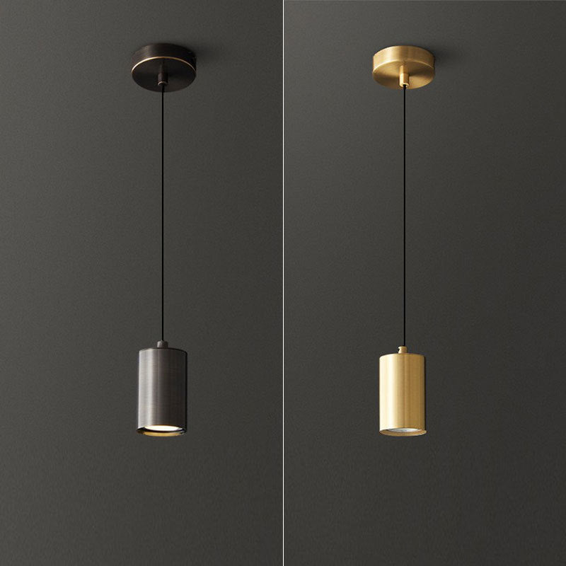Moderne minimalistische Mini-Pendelleuchte H65 mit Kupfersäule, 1-flammig, für Wohnzimmer &amp; Schlafzimmer 