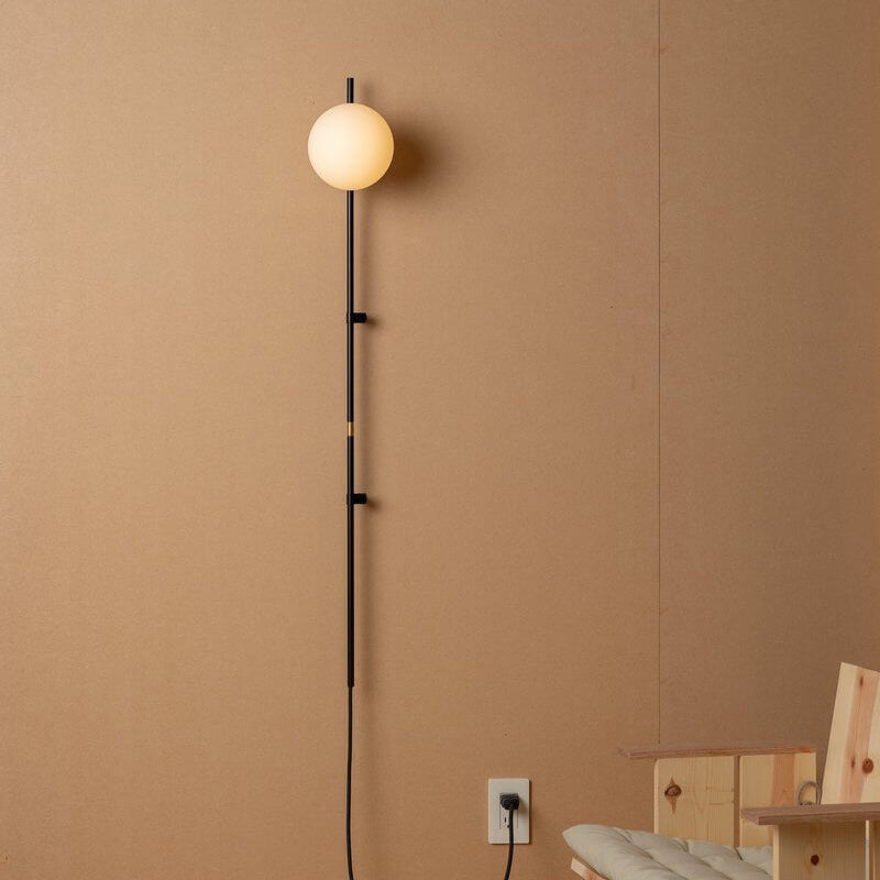 Minimalist Long Pole Glass Globe1-Light Wall Sconce Lamp