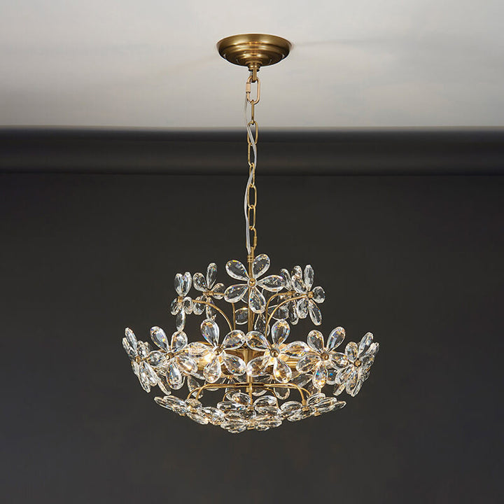 Lustre Fleur en Cristal de Luxe Français 6/8 Lumières 