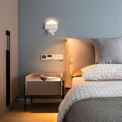 Modern Minimalist Round Square Acrylic Aluminum LED Reading Wall Sconce Lamp