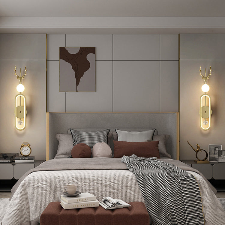 Nordic Light Luxury Geweih Kreis LED Wandleuchte 