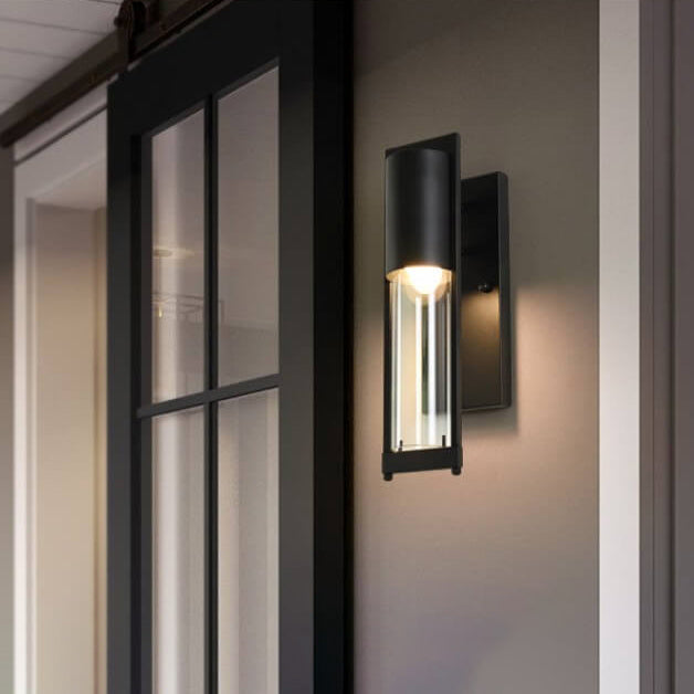 Diseño Antiguo Simple Industrial Lámpara Aplique de Pared Exterior de 1 Luz 