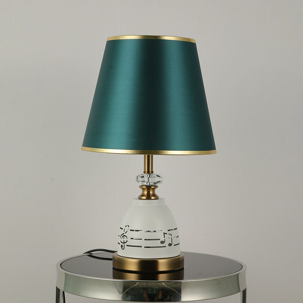Moderne minimalistische Tischlampe aus Stoff mit einfarbiger Hardware und 1 Licht 