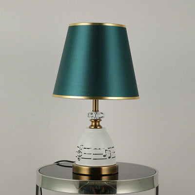 Moderne minimalistische Tischlampe aus Stoff mit einfarbiger Hardware und 1 Licht 